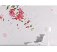 XLMING Hand Drawn Doodles Plants Colourful Leaves 3D Wallpaper Luxury Silk Study Dining Feature Sofa Grey Bedroom Living Room Tv Decorative Wall-200cm×140cm