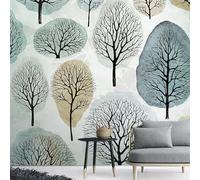 XLMING Hand Drawn Fresh Cartoon Retro Black Woods 3D Wallpaper Silky Texture Home Study Office Grey Dining Room Sofa Bedroom Living Room TV Backdrop-250cm×170cm