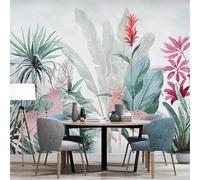 XLMING Hand Drawn Fresh Elegant Colourful Banana Leaf Elk 3D Wallpaper Luxury Home Dining Decor Paste Sofa Living Room The Wall for Bedroom Mural-430cm×300cm