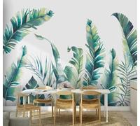 XLMING Hand Drawn Fresh Plants Green Banana Leaves 3D Wallpaper Luxury Home Dining Decor Paste Sofa Living Room The Wall for Bedroom Mural-150cm×105cm