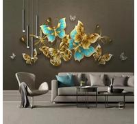 XLMING Hand Drawn Light Luxury Vibrant Art Butterflies Nostalgic 3D Wallpaper Silky Texture Home Study Office Grey Dining Room Sofa Bedroom Living Room TV Backdrop-400cm×280cm