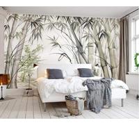 XLMING Hand Drawn Minimalist Ink Wash Bamboo Grove Art 3D Wallpaper Luxury Home Dining Decor Paste Sofa Living Room The Wall for Bedroom Mural-430cm×300cm