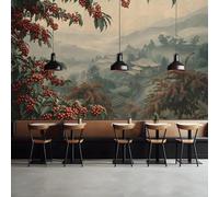 XLMING Hand Drawn Mountain Peaks Houses Trees Art 3D Wallpaper Luxury Home Dining Decor Paste Sofa Living Room The Wall for Bedroom Mural-150cm×105cm