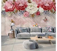 XLMING Hand Drawn Plants Beautiful Flowers Butterflies 3D Wallpaper Luxury Home Dining Decor Paste Sofa Living Room The Wall for Bedroom Mural-350cm×256cm