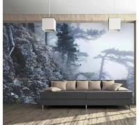 XLMING Hand Drawn Three Dimensional Mountain Peaks Pine Trees Natural Landscape 3D Wallpaper Luxury Home Dining Decor Paste Sofa Living Room The Wall for Bedroom Mural-350cm×256cm
