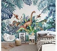 XLMING Hand Drawn Tropical Plants Cartoon Dinosaurs 3D Wallpaper Luxury Home Dining Decor Paste Sofa Living Room The Wall for Bedroom Mural-250cm×170cm