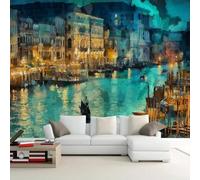 XLMING Hand Painted Abstract Art City Building River 3D Wallpaper Luxury Home Dining Decor Paste Sofa Living Room The Wall for Bedroom Mural-150cm×105cm