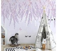XLMING Hand Painted Beautiful Purple Vine Butterfly 3D Wallpaper Luxury Home Dining Decor Paste Sofa Living Room The Wall for Bedroom Mural-430cm×300cm
