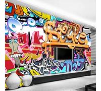 XLMING Hand Painted Cartoon Colour Fine Art Graffiti Letters 3D Wallpaper Luxury Home Dining Decor Paste Sofa Living Room The Wall for Bedroom Mural-430cm×300cm