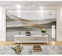 XLMING Hand Painted Landscape Birds Gold Lines 3D Wallpaper Luxury Home Dining Decor Paste Sofa Living Room The Wall for Bedroom Mural-150cm×105cm