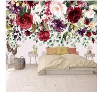 XLMING Hand Painted Three Dimensional Botanicals in Vibrant Floral Hues 3D Wallpaper Luxury Home Dining Decor Paste Sofa Living Room The Wall for Bedroom Mural-200cm×140cm