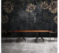 XLMING Hand Painted Three Dimensional Dark Sunflowers Art 3D Wallpaper Luxury Home Dining Decor Paste Sofa Living Room The Wall for Bedroom Mural-350cm×256cm