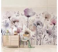 XLMING Hand Painted Watercolour Beautiful Floral Butterfly 3D Wallpaper Luxury Silk Study Dining Feature Sofa Grey Bedroom Living Room Tv Decorative Wall-150cm×105cm