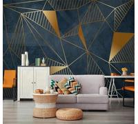 XLMING Individuality Abstract Geometric Gold Lines 3D Wallpaper Luxury Home Dining Decor Paste Sofa Living Room The Wall for Bedroom Mural-300cm×210cm