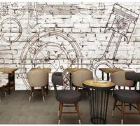 XLMING Industrial Style Brick Wall Hand Painted Geometric Creative 3D Wallpaper Silky Texture Home Study Office Grey Dining Room Sofa Bedroom Living Room TV Backdrop-250cm×170cm