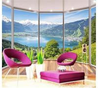 XLMING Large Balcony Landscape Space Expanding Natural Scenery 3D Wallpaper Premium Textured Silk Study Dining Living Room Bedroom Sofa TV Wall Easy Install-430cm×300cm