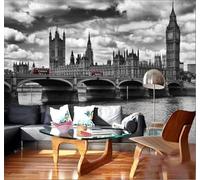 XLMING Large Black and White Bridges Rivers Architecture 3D Wallpaper Luxury Silk Study Dining Feature Sofa Grey Bedroom Living Room Tv Decorative Wall-430cm×300cm