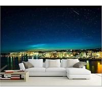 XLMING Large Blue Starry Sky Architecture River 3D Wallpaper Luxury Home Dining Decor Paste Sofa Living Room The Wall for Bedroom Mural-300cm×210cm