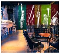 XLMING Large Musical Instruments Rock Music Bar 3D Wallpaper Luxury Silk Study Dining Feature Sofa Grey Bedroom Living Room Tv Decorative Wall-300cm×210cm