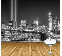 XLMING Large Scale Three Dimensional Black and White City Architecture Bridges 3D Wallpaper Luxury Home Dining Decor Paste Sofa Living Room The Wall for Bedroom Mural-430cm×300cm