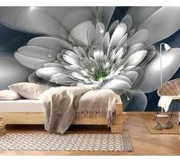 XLMING Large Three Dimensional Creative White Flowers 3D Wallpaper Luxury Home Dining Decor Paste Sofa Living Room The Wall for Bedroom Mural-250cm×170cm