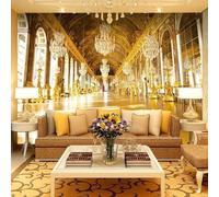 XLMING Large Three Dimensional Golden Architecture Art 3D Wallpaper Premium Textured Silk Study Dining Living Room Bedroom Sofa TV Wall Easy Install-400cm×280cm