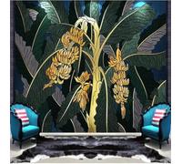 XLMING Large Three Dimensional Hand Painted Banana Tree and Fruit 3D Wallpaper Premium Textured Silk Study Dining Living Room Bedroom Sofa TV Wall Easy Install-250cm×170cm