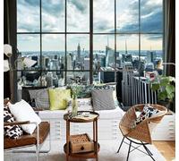 XLMING Large Three Dimensional Urban Architecture Windows Scenery 3D Wallpaper Luxury Home Dining Decor Paste Sofa Living Room The Wall for Bedroom Mural-300cm×210cm