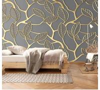 XLMING Luxury Creative Three Dimensional Gold Leaves 3D Wallpaper Luxury Home Dining Decor Paste Sofa Living Room The Wall for Bedroom Mural-200cm×140cm