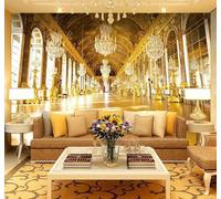XLMING Luxury Gold Palace Space Style 3D Wallpaper Silky Texture Home Study Office Grey Dining Room Sofa Bedroom Living Room TV Backdrop-150cm×105cm