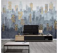 XLMING Minimalism Abstract Aesthetic City Architecture Geometry 3D Wallpaper Silky Texture Home Study Office Grey Dining Room Sofa Bedroom Living Room TV Backdrop-430cm×300cm