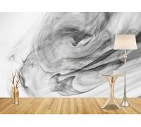 XLMING Minimalist Abstract Black and White Smoke Art 3D Wallpaper Premium Textured Silk Study Dining Living Room Bedroom Sofa TV Wall Easy Install-200cm×140cm