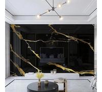 XLMING Minimalist Abstract Black Gold Marble Effect 3D Wallpaper Luxury Home Dining Decor Paste Sofa Living Room The Wall for Bedroom Mural-350cm×256cm