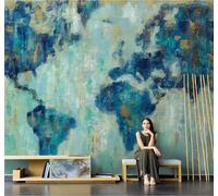 XLMING Minimalist Abstract Colourful Doodle World Map 3D Wallpaper Luxury Silk Study Dining Feature Sofa Grey Bedroom Living Room Tv Decorative Wall-350cm×256cm