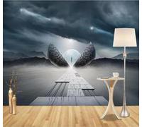 XLMING Minimalist Abstract Footbridge People Landscape 3D Wallpaper Silky Texture Home Study Office Grey Dining Room Sofa Bedroom Living Room TV Backdrop-350cm×256cm