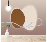 XLMING Minimalist Abstract Geometric Shapes Warm Tones Soft Light 3D Wallpaper Premium Textured Silk Study Dining Living Room Bedroom Sofa TV Wall Easy Install-200cm×140cm