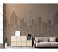 XLMING Minimalist Abstract Geometric Urban Architecture 3D Wallpaper Luxury Silk Study Dining Feature Sofa Grey Bedroom Living Room Tv Decorative Wall-350cm×256cm