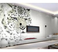 XLMING Minimalist Animal Cheetah Leopard Leopard Print Fierce 3D Wallpaper Silky Texture Home Study Office Grey Dining Room Sofa Bedroom Living Room TV Backdrop-150cm×105cm