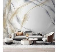 XLMING Minimalist Art Wave Dot Abstract Line 3D Wallpaper Luxury Silk Study Dining Feature Sofa Grey Bedroom Living Room Tv Decorative Wall-350cm×256cm