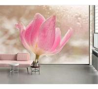 XLMING Minimalist Beautiful Three Dimensional Pink Flowers 3D Wallpaper Premium Textured Silk Study Dining Living Room Bedroom Sofa TV Wall Easy Install-250cm×170cm