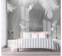 XLMING Minimalist Black and White Grey Geometric Feathers 3D Wallpaper Luxury Home Dining Decor Paste Sofa Living Room The Wall for Bedroom Mural-150cm×105cm
