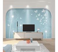 XLMING Minimalist Blue Plants Dandelion Butterfly 3D Wallpaper Luxury Home Dining Decor Paste Sofa Living Room The Wall for Bedroom Mural-350cm×256cm