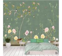 XLMING Minimalist Branches Flowers Little Birds Butterflies 3D Wallpaper Premium Textured Silk Study Dining Living Room Bedroom Sofa TV Wall Easy Install-300cm×210cm