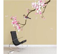 XLMING Minimalist Branches Pink Flowers Little Bird 3D Wallpaper Luxury Home Dining Decor Paste Sofa Living Room The Wall for Bedroom Mural-350cm×256cm