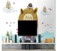 XLMING Minimalist Cartoon Lion Castle Little Fish 3D Wallpaper Premium Textured Silk Study Dining Living Room Bedroom Sofa TV Wall Easy Install-300cm×210cm