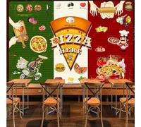 XLMING Minimalist Colourful Creative Food Pizza 3D Wallpaper Luxury Home Dining Decor Paste Sofa Living Room The Wall for Bedroom Mural-250cm×170cm