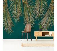 XLMING Minimalist Creative Gold Plants Leaves 3D Wallpaper Luxury Home Dining Decor Paste Sofa Living Room The Wall for Bedroom Mural-200cm×140cm