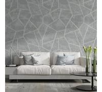 XLMING Minimalist Creative Grey Geometric Art 3D Wallpaper Luxury Home Dining Decor Paste Sofa Living Room The Wall for Bedroom Mural-400cm×280cm