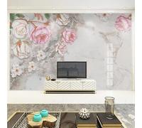 XLMING Minimalist Creative Pink Rose Marble Effect 3D Wallpaper Silky Texture Home Study Office Grey Dining Room Sofa Bedroom Living Room TV Backdrop-430cm×300cm