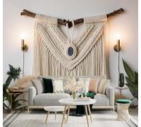 XLMING Minimalist Creative Woven Fabrics Knitted Cotton Cord Tree Branches 3D Wallpaper Premium Textured Silk Study Dining Living Room Bedroom Sofa TV Wall Easy Install-350cm×256cm